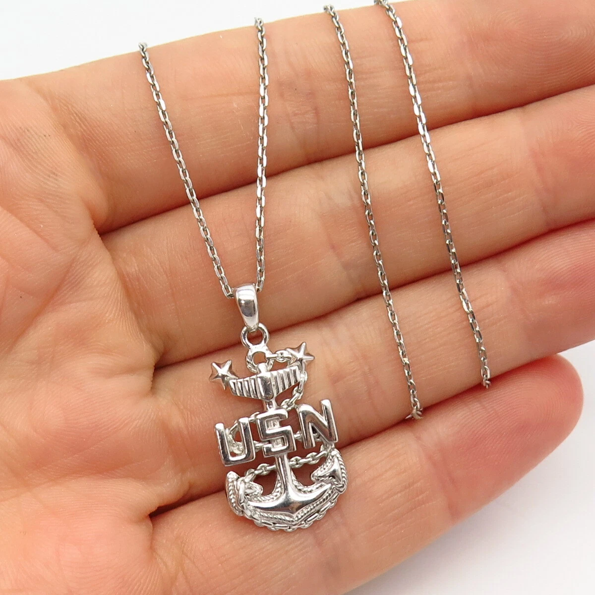 Us navy anchor best sale necklace