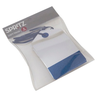 New ! 8 counts  Holiday Premium Gift Tag Spritz Gift Tag Silver Blue