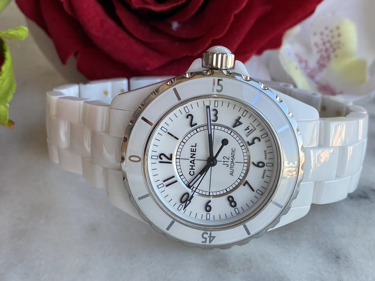 Chanel J12 Paris Automatic Watch White Ceramic Mens 39mm Swiss