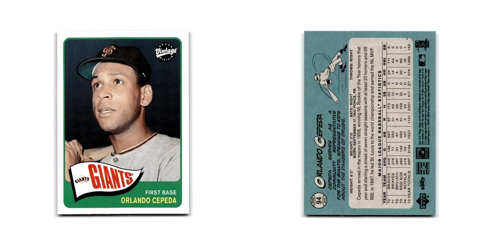 2003 Upper Deck Vintage Orlando Cepeda Giants #94 - Image 3 of 3