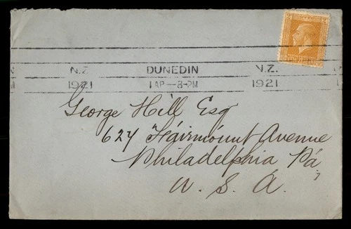 Mayfairstamps New Zealand 1921 Dunedin to Phila PA Cover aax_13833