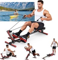 Rowing Machines for Home Gym, 4 in 1 Rowing and Ab Machine with 2 Levels of Work