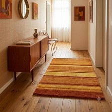 Tappeto Persiano Vintage Gabbeh Lana Nodo Grosso 139 x 75 cm Originale