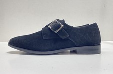 Carlos By Carlos Santana Men Dress Shoe Black Suede Leather Monk Strap 7