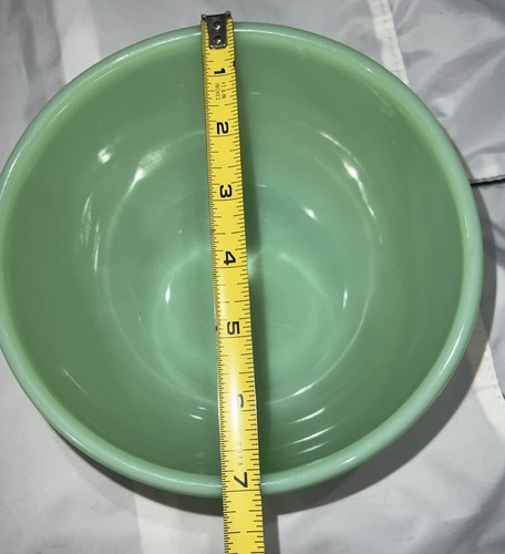 Vintage Rare 1950 - 60s Fire King Jadeit Solid Green 7" Mixing Oven Ware Bowl - Bild 2 von 8