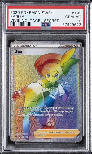 2020 POKEMON SWORD & SHIELD VIVID VOLTAGE SECRET #193 FULL ART/BEA PSA 10