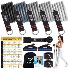 Resistance Bands with Handles for Women, 5 Level Exercise Bands Workout Bands...