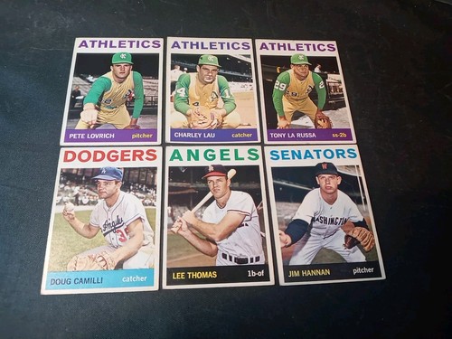 TOPPS BASEBALL COMMONS LOT 1963 (5) GD 1964 (26) ALL VG - Picture 8 of 11
