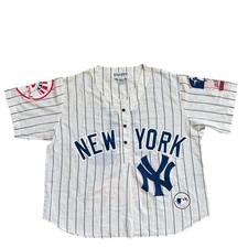 Vintage Esleep New York Yankees Pinstripe Pajama Top Ball Park Dreaming Small