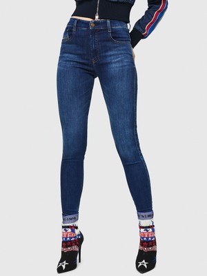 Diesel Slandy-High 089AJ Damen W29/L30 Super Skinny Blau Stretch