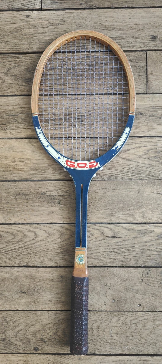 Raquette De Tennis Ancienne Gauthier Sport – Bois – Vintage – Décoration Orange – Années 60/70