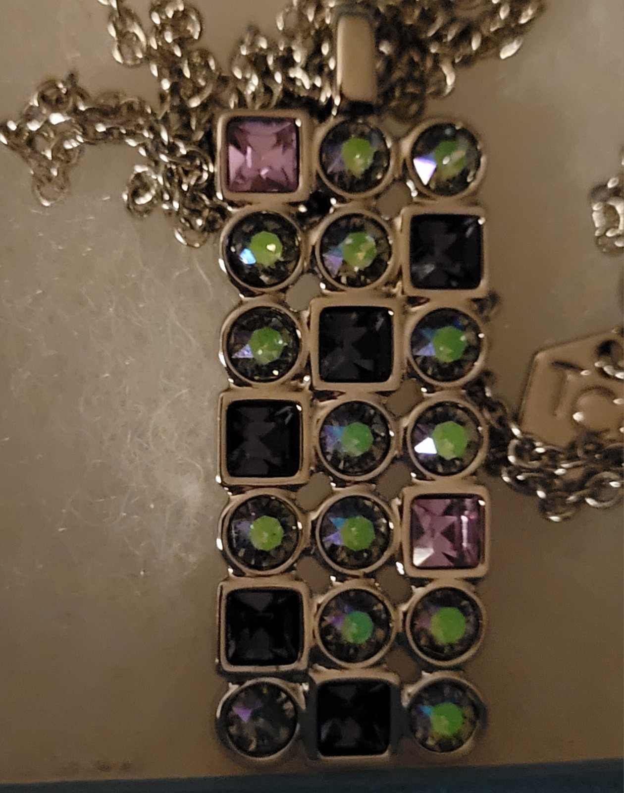 Swarovski Touchtone Crystal Morse Code Pendant Ne… - image 1