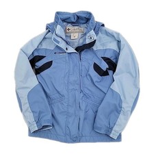 Columbia Vertex Youth Jacket Size 10/12 Blue Double Zipper Pockets Lightweight