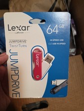 Lexar JumpDrive TwistTurn 64GB USB Flash Drive Red And White
