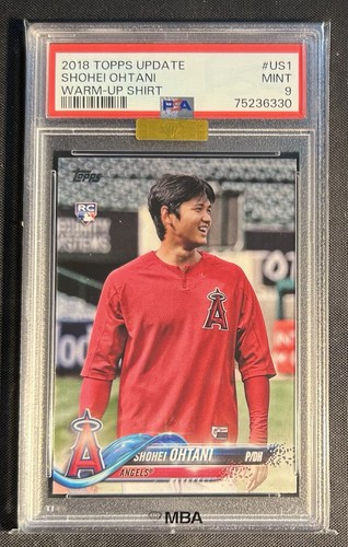 2018 Topps Update Warm-Up Shirt #US1 Shohei Ohtani Rookie PSA 9 MBA Gold Diamond