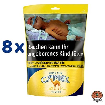 Camel Yellow / Gelb Volumentabak / Zigarettentabak Beutel 8x 91g