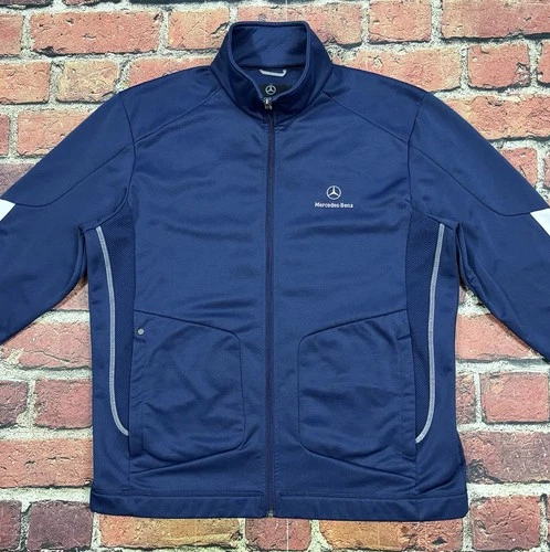Mercedes-Benz Navy Blue Softshell Full Zip Performance Jacket Men’s Large image 3