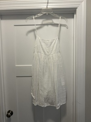 Womens American Eagle White Babydoll Style Lined Mini Dress Size Small Concert