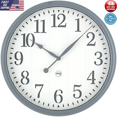15'' Analog Wall Clock Farmhouse Style Quartz Battery Operated Easy Hang New