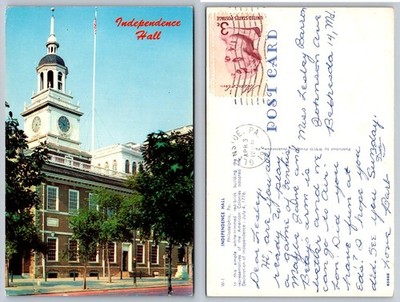 Independence Hall Philadelphia PA Postcard Vintage Chrome Posted 1970s WYCO