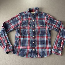 Abercrombie Fitch Button Down Plaid Shirt Heavy Y2K Men’s XL Outdoor Distressed