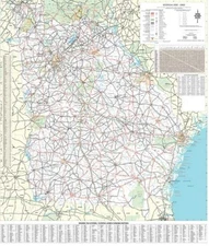 48X66 GEORGIA STATE OFFICIAL EXECUTIVE LAMINATED WALL MAP By G A Dept Of **NEW**