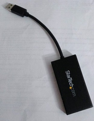 StarTech.com ST3300GU3B USB 3.0 3-Port Hub Powered Ethernet Adapter Black