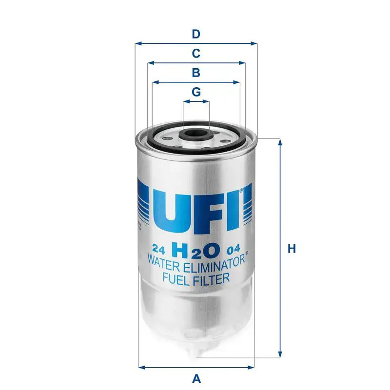 UFI Fuel Filter Insert Fits Alfa Romeo Fiat Lancia LDV LTI Piaggio 24.H2O.04 - Image 4