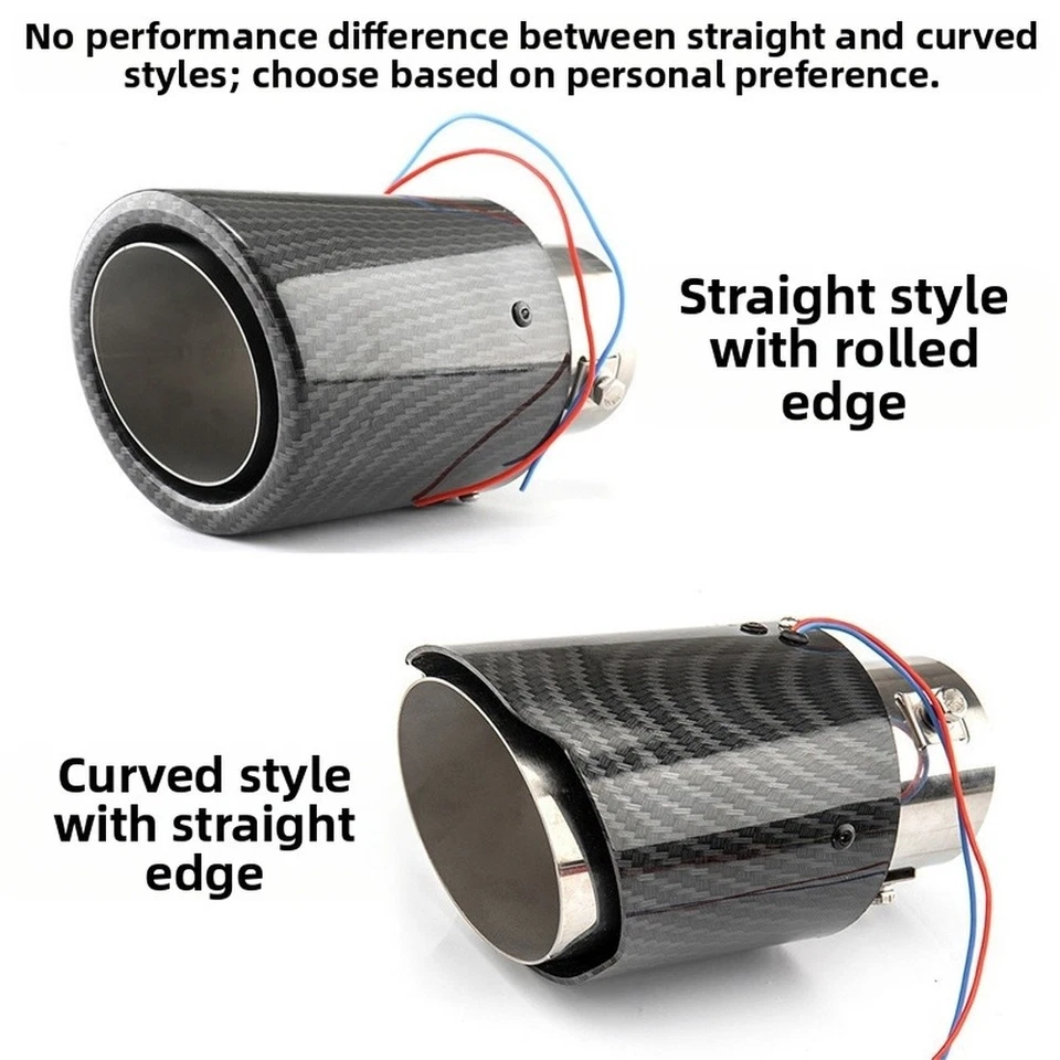 Tail Pipe Carbon Fiber Dynamic Look Long-lasting Performance Rust Resistance - Image 4 of 4