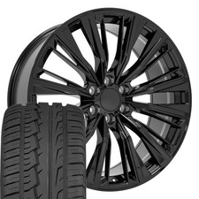 Oe Wheels Ca93 24x10 Black Rims 30535r24 As Tires Set 6x139.7 28et Oe Wheels Ca93 24x10 Black Rims 30535r24 As Tires Set 6x139.7 28et
