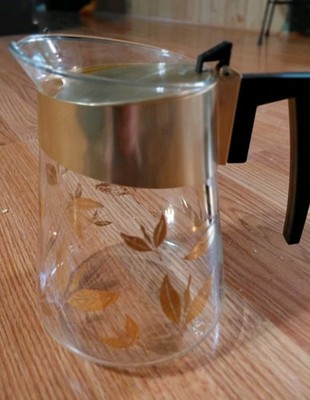 MCM David Douglas Flameproof Carafe Tea Maker or Coffee pot MCM Gold Leaves