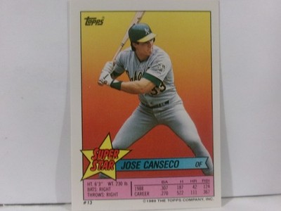 1989 Super Star Sticker Back Cards #13 JOSE CANSECO-KEVIN MITCHELL / DEVON WHITE