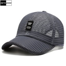 Men's Trucker Cap - Snapback Mesh Baseball Hat - Breathable Grey Summer