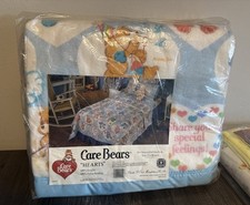 Manta Edredón Vintage Care Bears CORAZONES 72x90 Hecha en EE. UU. NUEVA