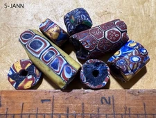 Rare Venetian Millefiore Beads - GENUINE Glass 1880's early 1900's - US Seller