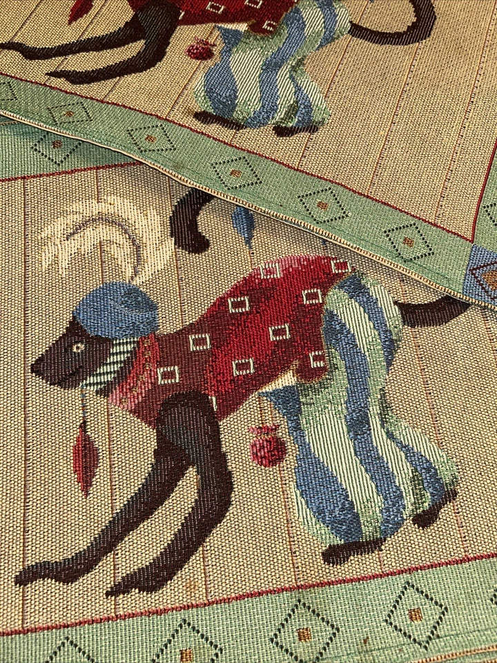 Embroidered Place Mats Melissa Shirley Large Circus Monkey Design EUC SET OF 4! - Image 4 of 4