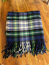 Vintage Wool Stadium Blanket - Scottish Style Tartan Plaid 52 x 50