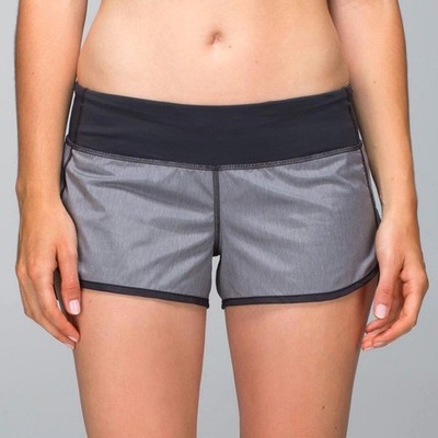 Lululemon Speed UP shorts in Heathered gray w black trim 6