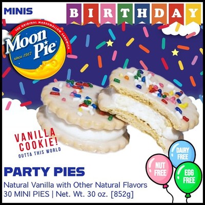 Mini Birthday Pie. Natural Vanilla Cookie Party Pies. (30 Count of 1oz. Mini ...