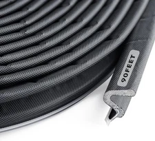 BBTO Door Weather Stripping Seal Winter Windows Kerf 90 Feet, Black 