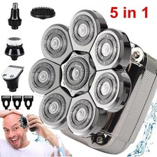 8D 5in1 Rotary Shaver Cordless Hair Trimmer Bald Head Razor Electric Men Wet Dry