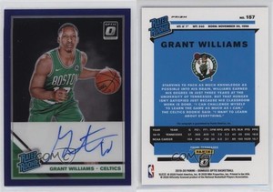2019 Donruss Optic Rated Purple Prizm Signatures Grant Williams Rookie Auto RC