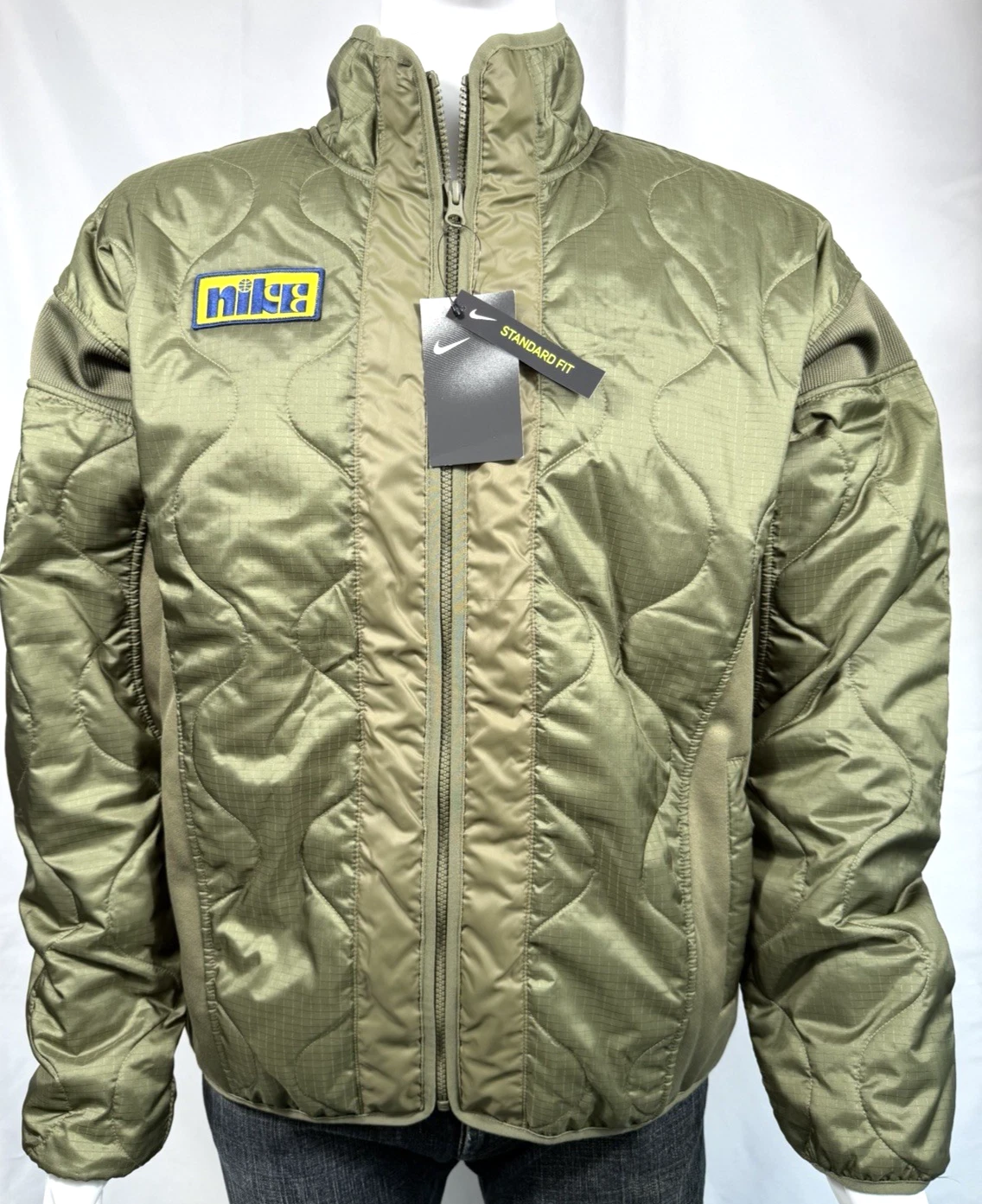 NIKE Peace Love Basketball Green Bomber Jacket CK6857-222 Size M NWT $220.00