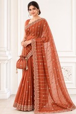 WEDDING DESIGNER BOLLYWOOD SAREE BLOUSE SARI ETHNIC PARTY WEAR INDIAN PAKISTANI