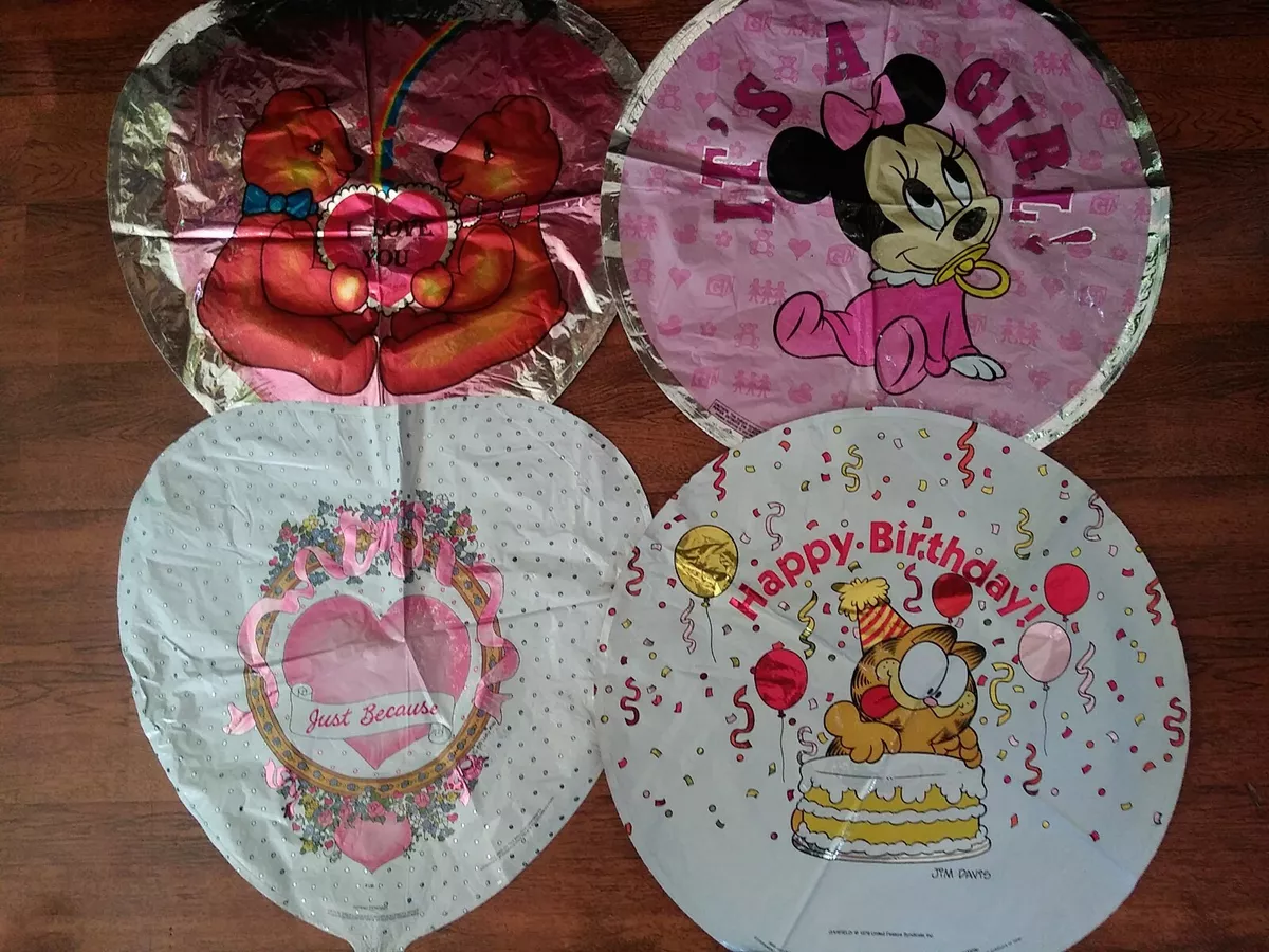 Vintage Lot Of 4 Helium Balloons Mylar From 70s 80s Disney Minnie