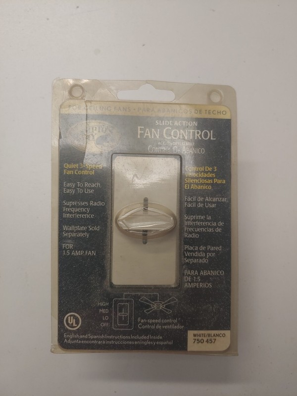New Sealed Hampton Bay Slide Action White Fan Control 750 457