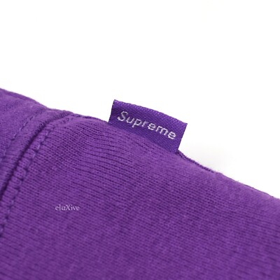 NWT Supreme NY Purple Cutout Box Logo Crewneck Sweatshirt SS20