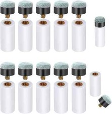 10 Sets Screw on Pool Cue Tips Replacement Billiard Cue Tips with White Pool...