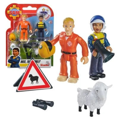 SIMBA DICKIE GROUP Rose, Tom, Wolly | Spiel-Figuren Set | Feuerwehrmann Sam | Simba