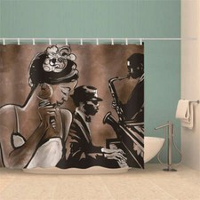 Comic Singers And Band 3D Shower Curtain Waterproof Fabric Bathroom Decoration